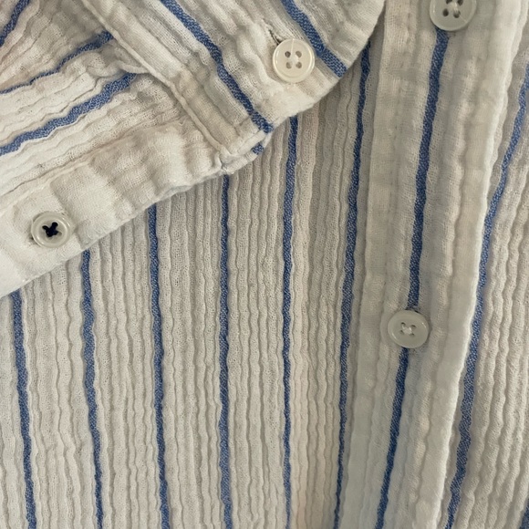 J Crew Classic-Fit Soft Gauze Shirt in Vertical Stripe - Sz S - Picture 6 of 7